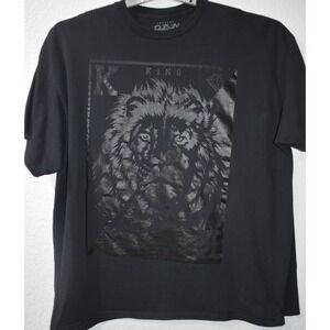 Popular Poison T-Shirt Men's 2XL King Life Black Lion Graphic Short Sleeve Tee
